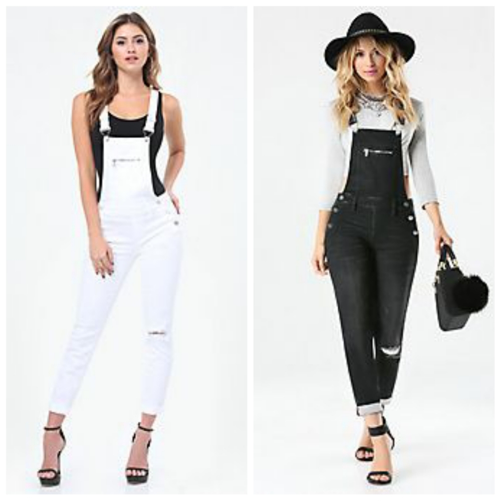 bebe Blue Denim Skinny Overalls